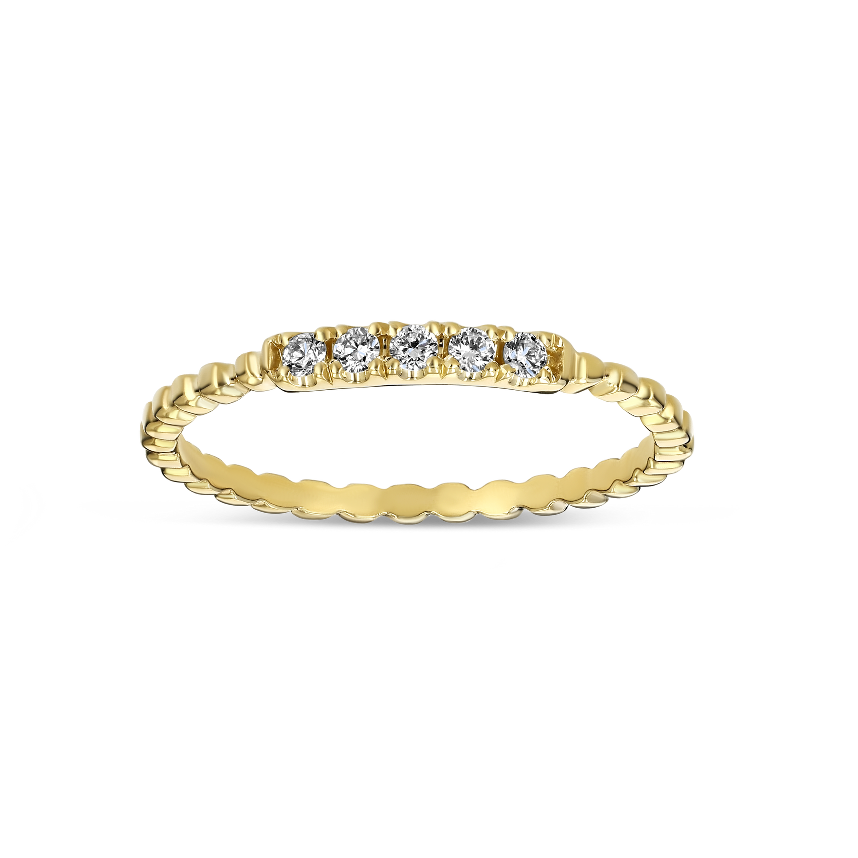 0.15Ct Diamond Rope Band – 14K Gold