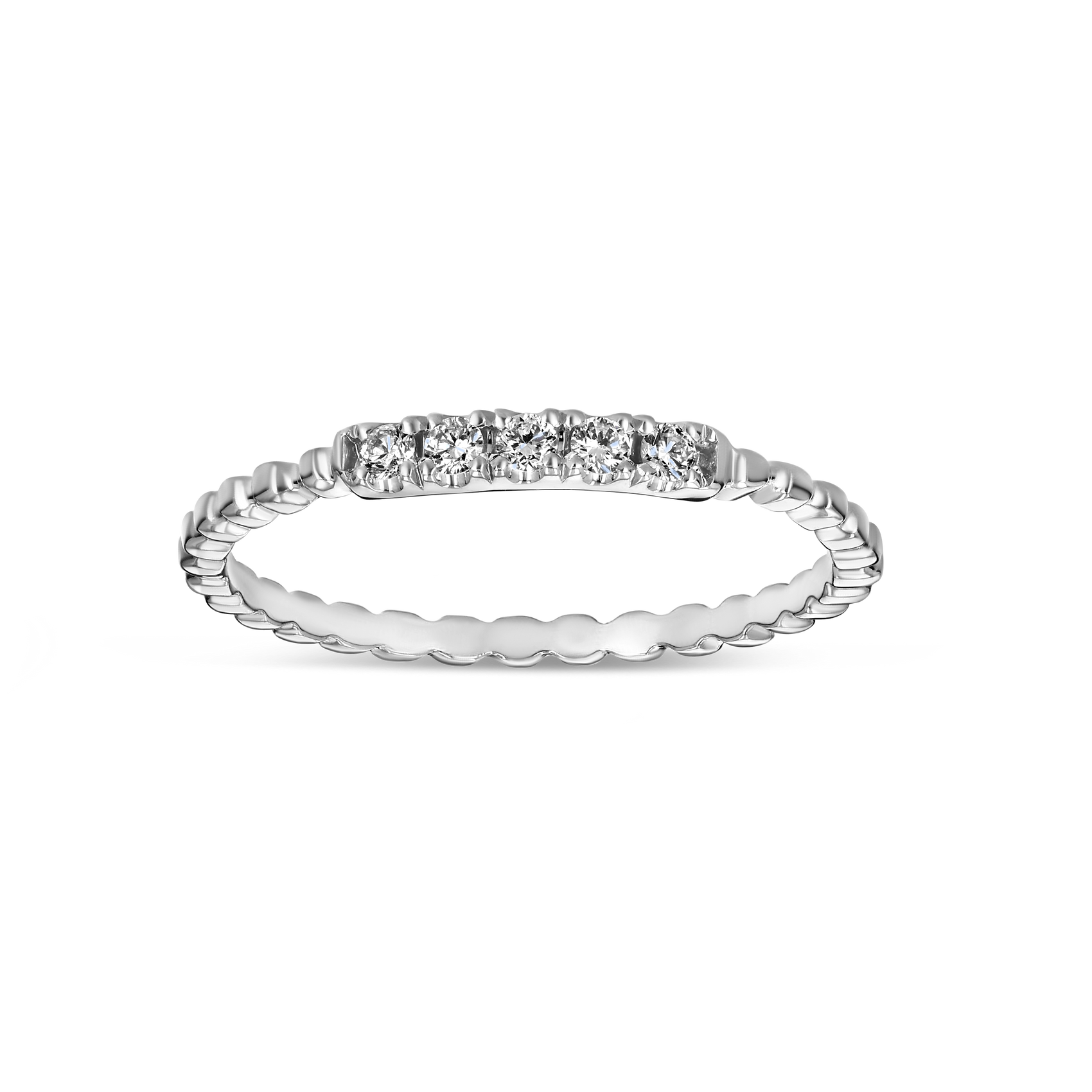 0.15Ct Diamond Rope Band – 14K Gold