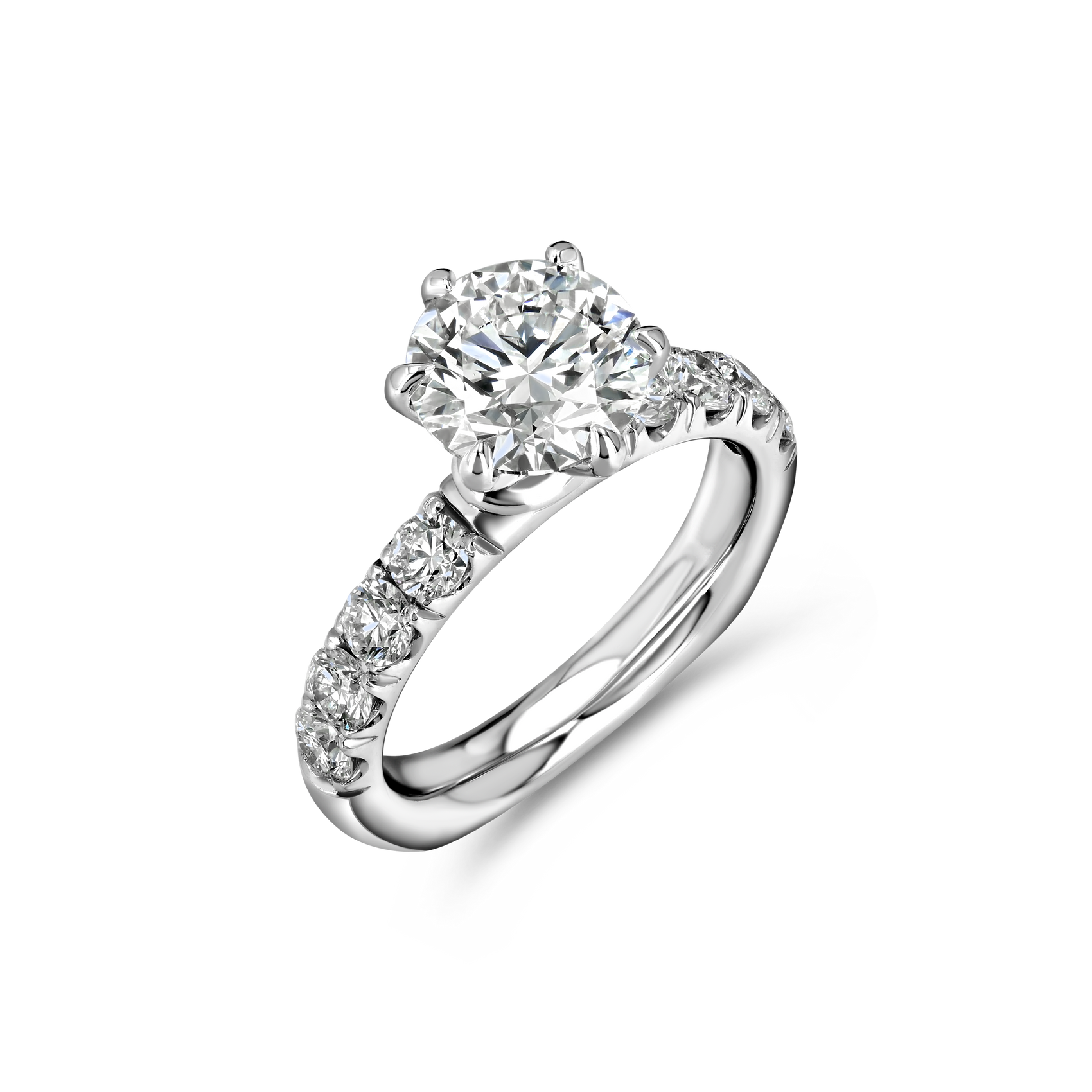 2.00Ct Round Brilliant Engagement Ring – 18K White Gold