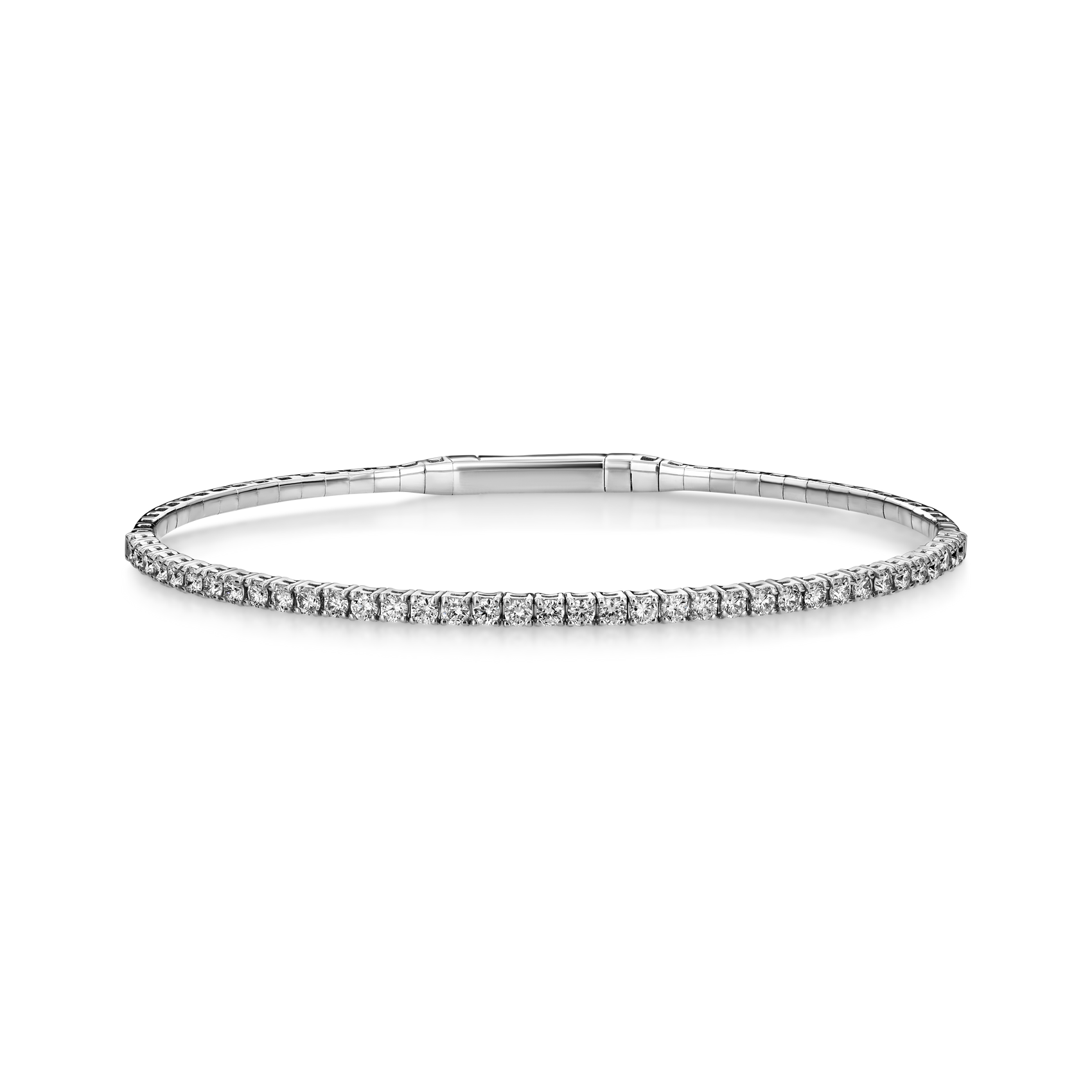 3.00Ct Diamond Flexible Tennis Bangle – 14K Gold