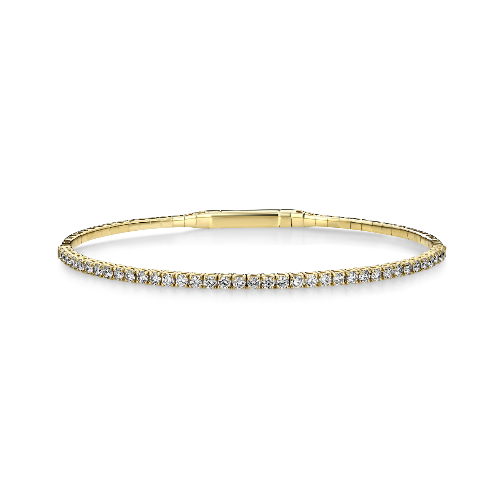 3.00Ct Diamond Flexible Tennis Bangle – 14K Gold