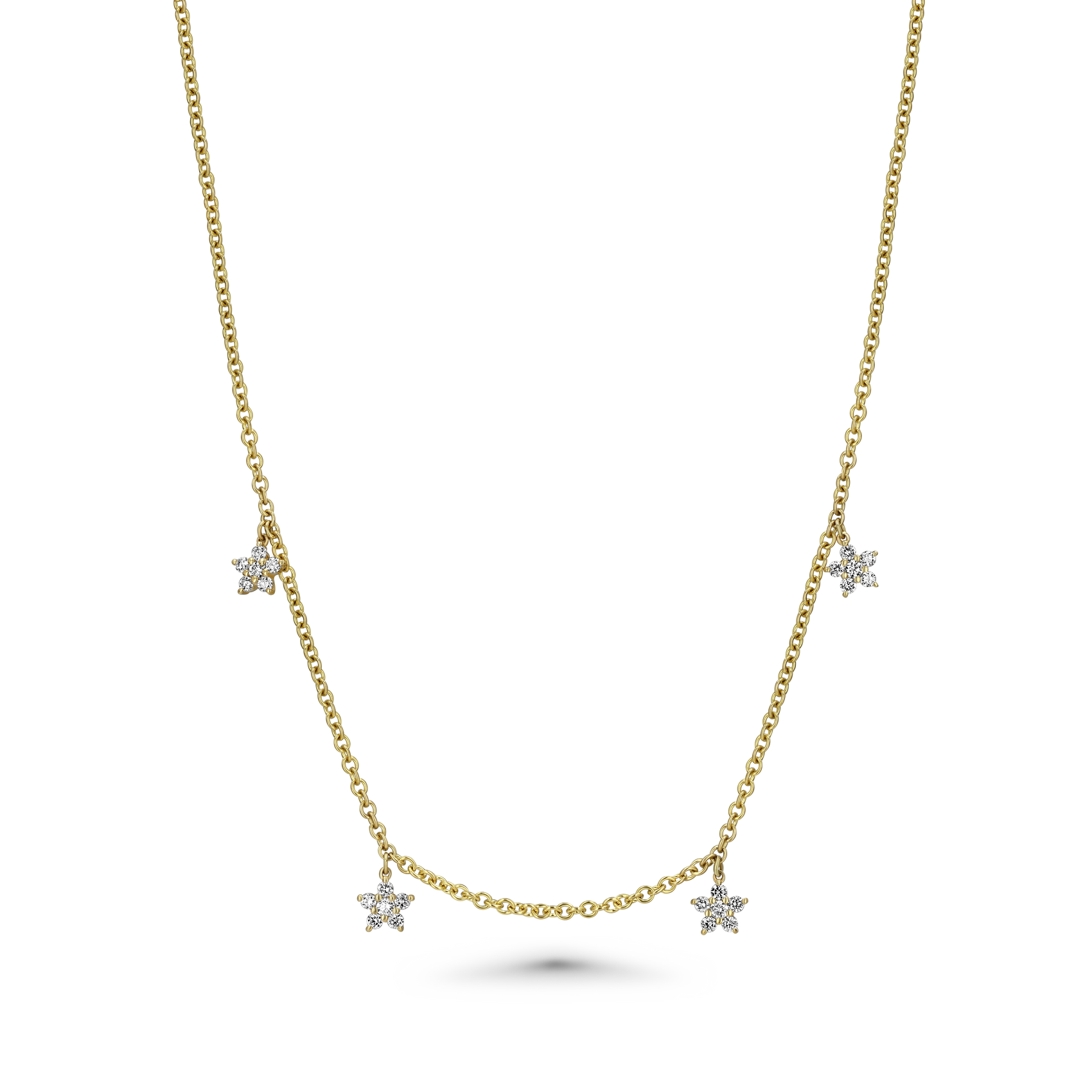 .25Ct Diamond Star Charm Necklace – 14K Gold