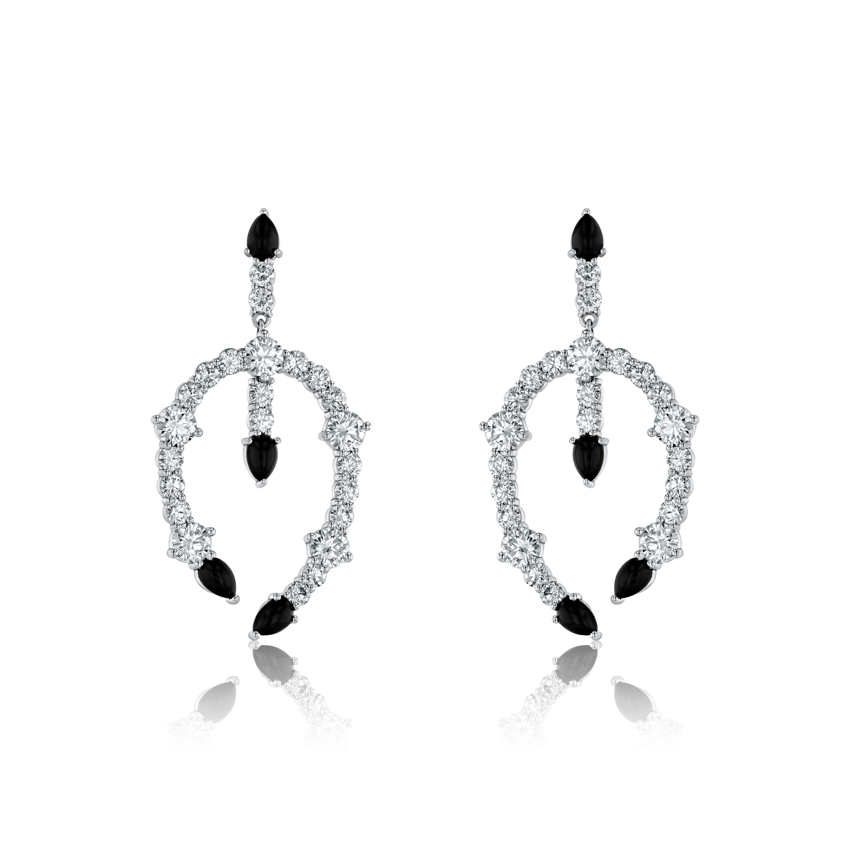 Chandelier Onyx Diamond Earrings