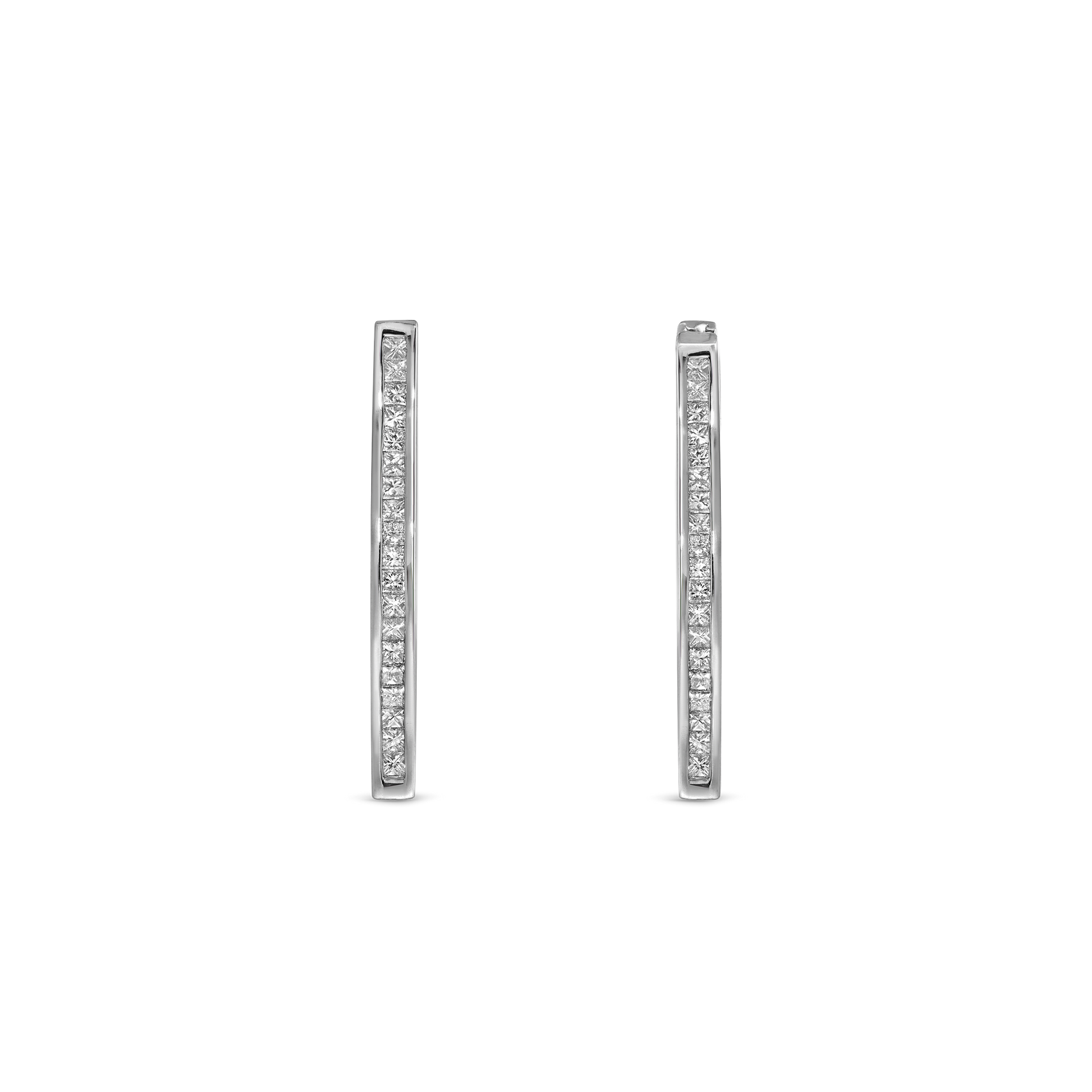 .50Ct Diamond Bar Stud Earrings – 14K White Gold